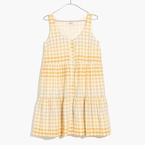 NWT Madewell Cotton Yellow Gingham Dress